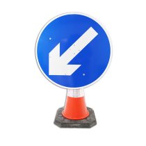 Keep Left/Right 750mm Cone Sign Reversible