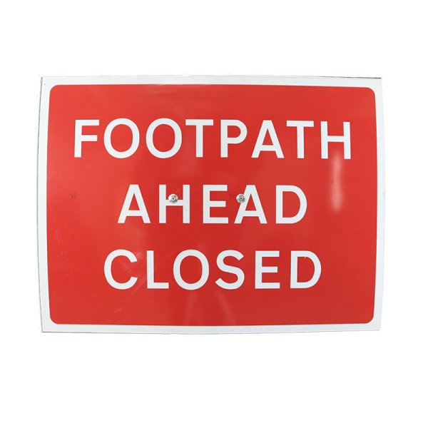 Cone Sign 'Footpath Ahead Closed' 600 x 450 mm