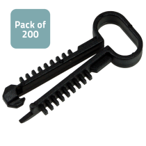 TED® Black Plastic Cable Clip 5-6mm - pack of 200