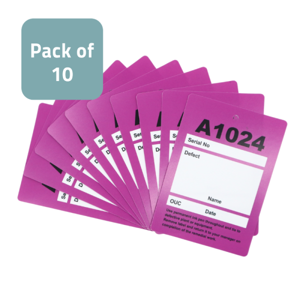 Label Defective Pole A1024 Purple - Pack of 10