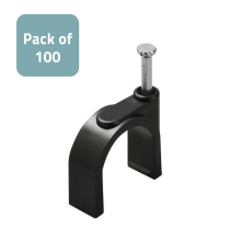 TED Round Cable clip black 9mm /Box of 100 pcs