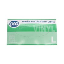 Gloves Disposable Vinyl Clear Powder Free, Large - BX/100