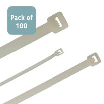 TED® Natural Cable Tie PA 6.6 - 100mm x 2.5mm- Pack of 100