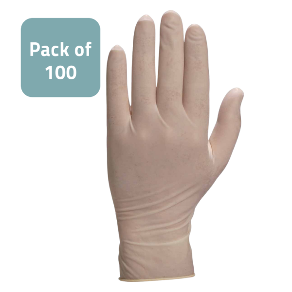 Disposable Powdered Latex Gloves - Pack of 100