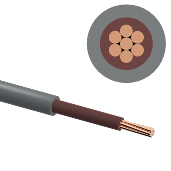 6381Y Grey Power Cable Single Core - 6mm