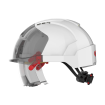 JSP EVO® VISTAlens® Safety Helmet with Integrated Eyewear - Vented - White / Smoke