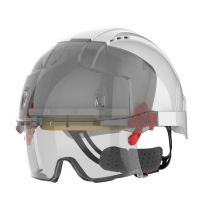 JSP EVO® VISTAlens® Safety Helmet with Integrated Eyewear - Vented - White / Smoke