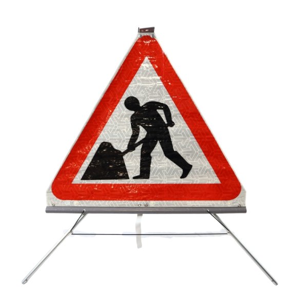 Road Sign Men At Work - Roll up incl tripod