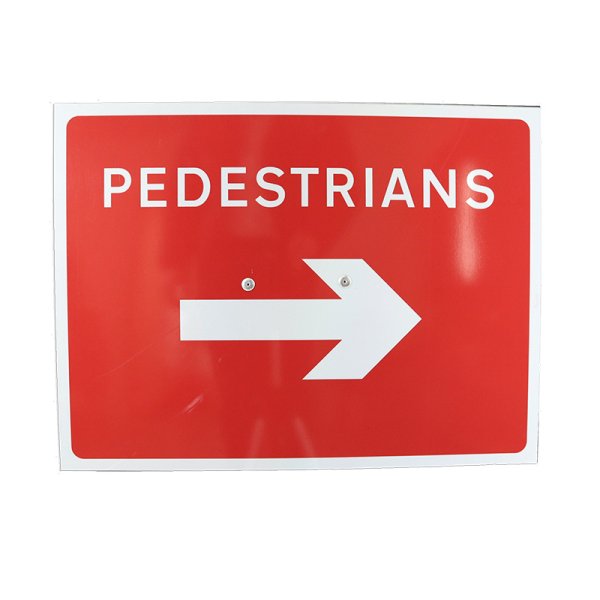 Ped Arrow Cone Sign R/H 600 x 450