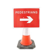 Ped Arrow Cone Sign R/H 600 x 450