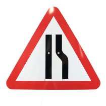 Road Narrows Right Cone Sign 750mm Triangle